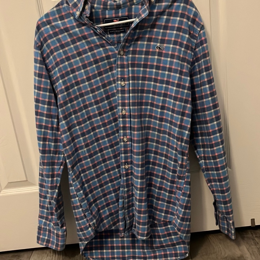 Vineyard vines long sleeve flannel medium blue